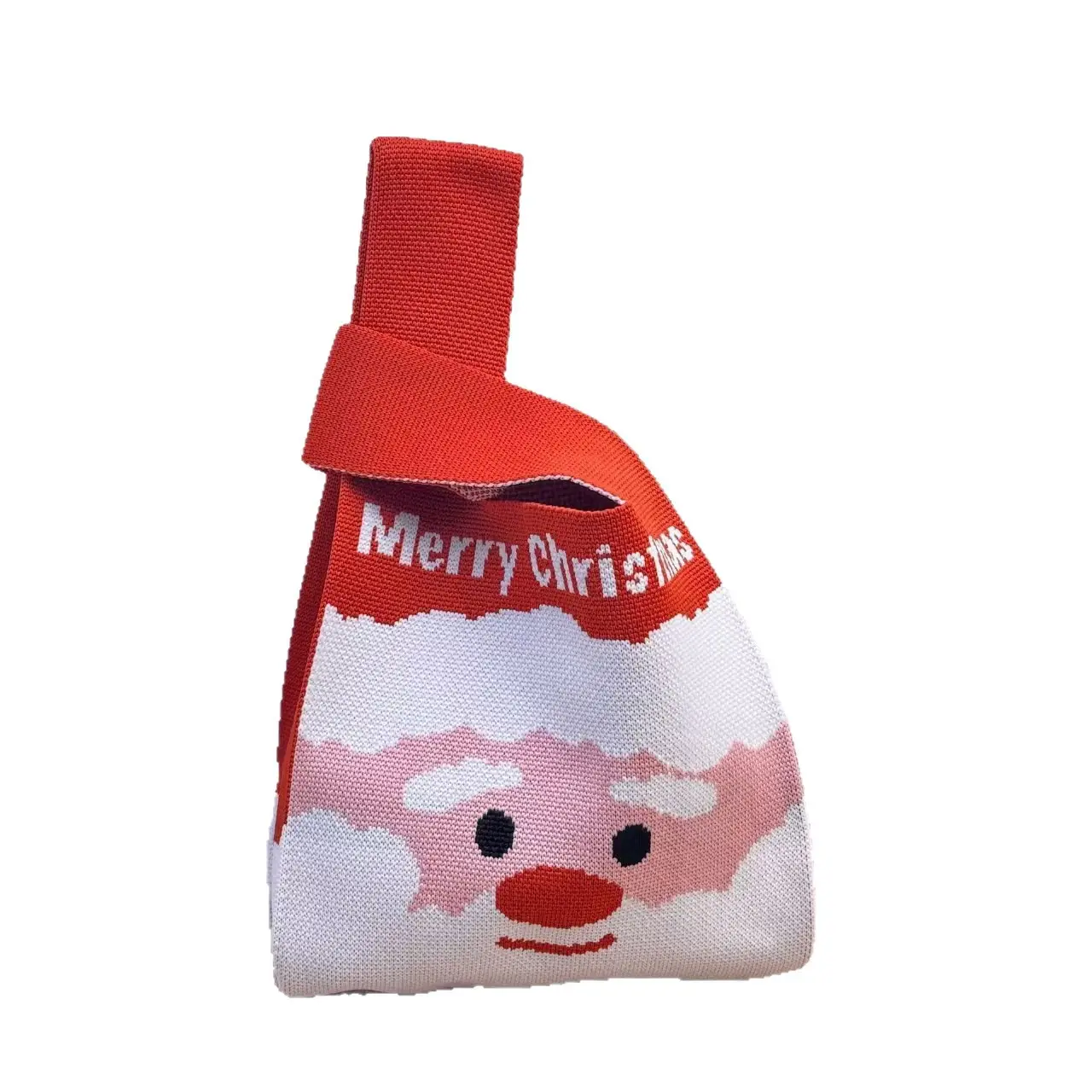 Christmas Knitted Shoulder Bag for Women Red - Image 7