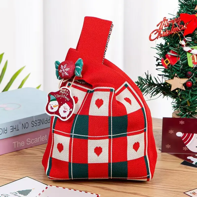 Christmas Knitted Shoulder Bag for Women Red — feature 12