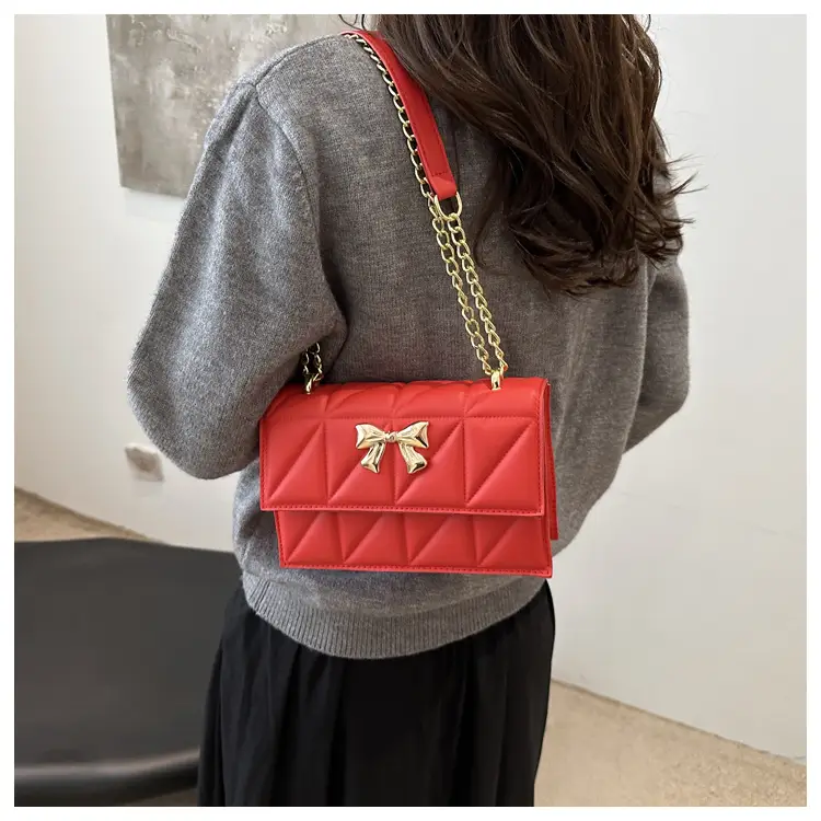 White Square Butterfly Bag with Magnetic Buckle — feature 14