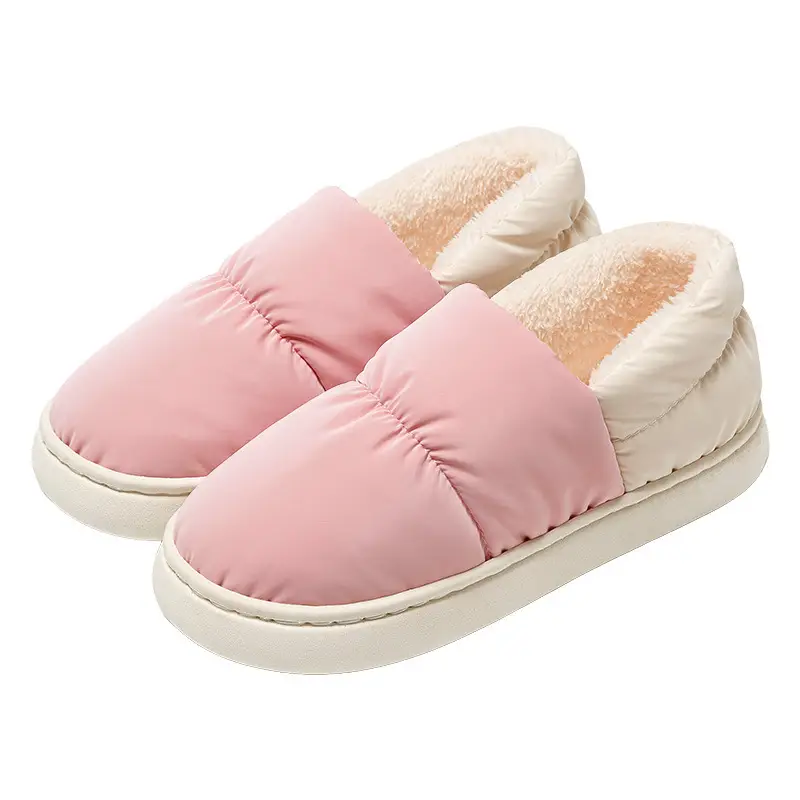 in stock Cotton Slippers Women's Winter Outer Wearing Soft Bottom Heel Warm fleece-lined Moon Shoes Indoor Home Waterproof Cotton Shoes for Men - Image 15