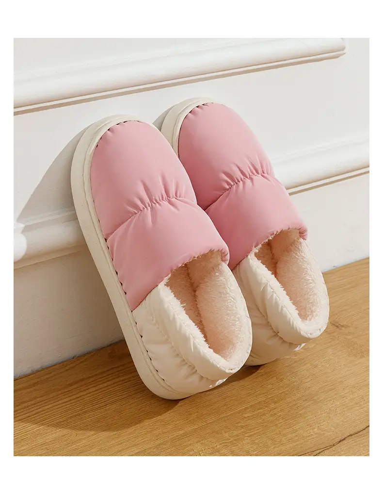 in stock Cotton Slippers Women's Winter Outer Wearing Soft Bottom Heel Warm fleece-lined Moon Shoes Indoor Home Waterproof Cotton Shoes for Men — feature 13