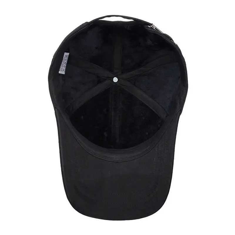 Black Baseball Cap for Men Autumn Winter Warm - Image 7