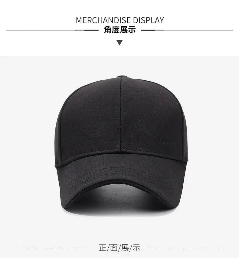 Black Baseball Cap for Men Autumn Winter Warm — feature 4