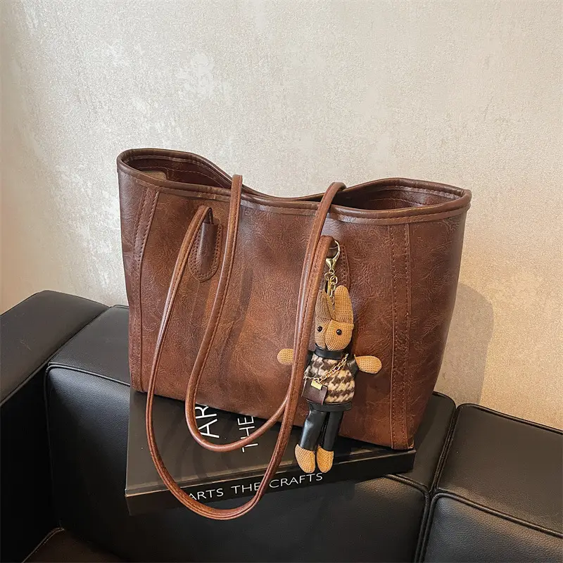 Women's Large Capacity Commuter Tote Bag with Crossbody Strap - Image 7
