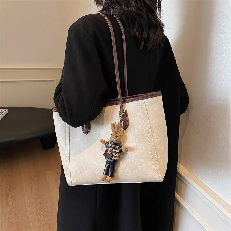 Women's Large Capacity Commuter Tote Bag with Crossbody Strap - Image 8