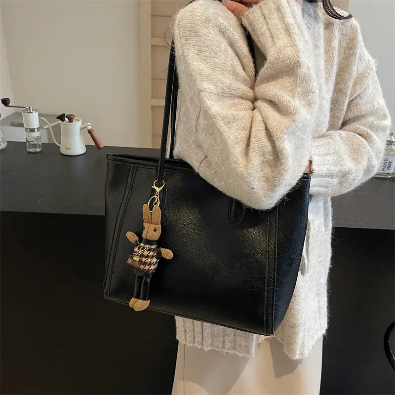 Women's Large Capacity Commuter Tote Bag with Crossbody Strap - Image 9