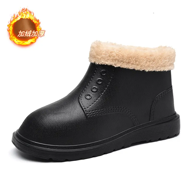 plus size Cotton Shoes Men's Winter High-top fleece-lined Warm Cold-proof Snow Boots Outfit Waterproof Light Cotton Shoes Bread Boots - Image 8