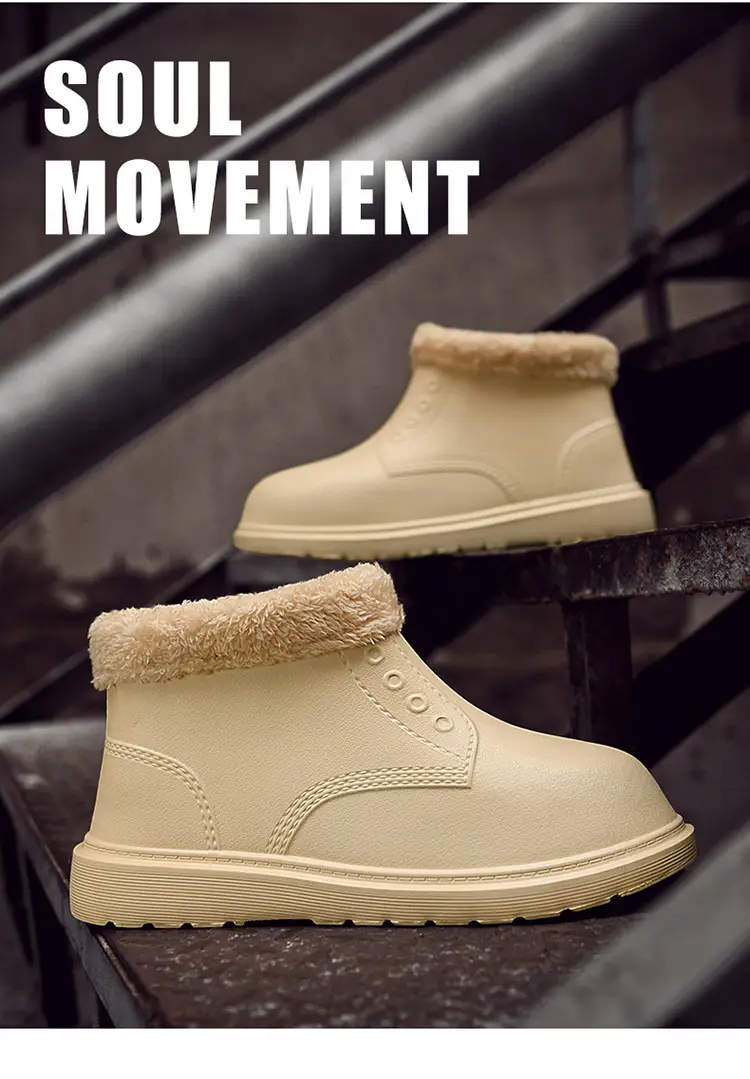 plus size Cotton Shoes Men's Winter High-top fleece-lined Warm Cold-proof Snow Boots Outfit Waterproof Light Cotton Shoes Bread Boots — feature 20