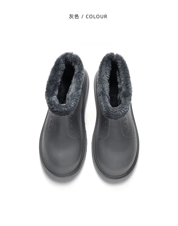 plus size Cotton Shoes Men's Winter High-top fleece-lined Warm Cold-proof Snow Boots Outfit Waterproof Light Cotton Shoes Bread Boots — feature 33