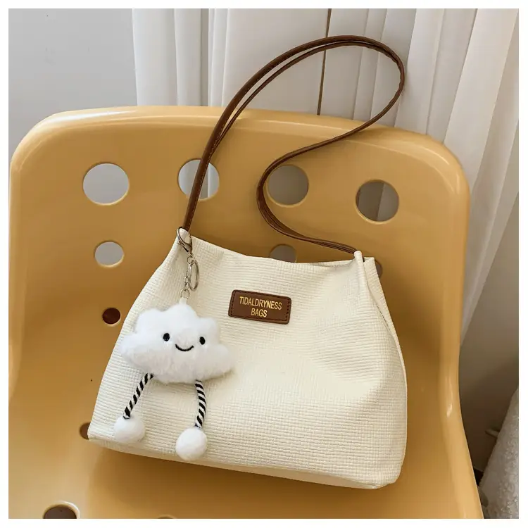 Women's Soft PU Shoulder Bag with Cloud Accent - Image 2