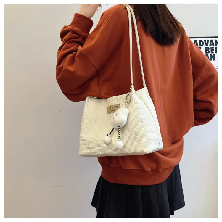 Women's Soft PU Shoulder Bag with Cloud Accent - Image 7