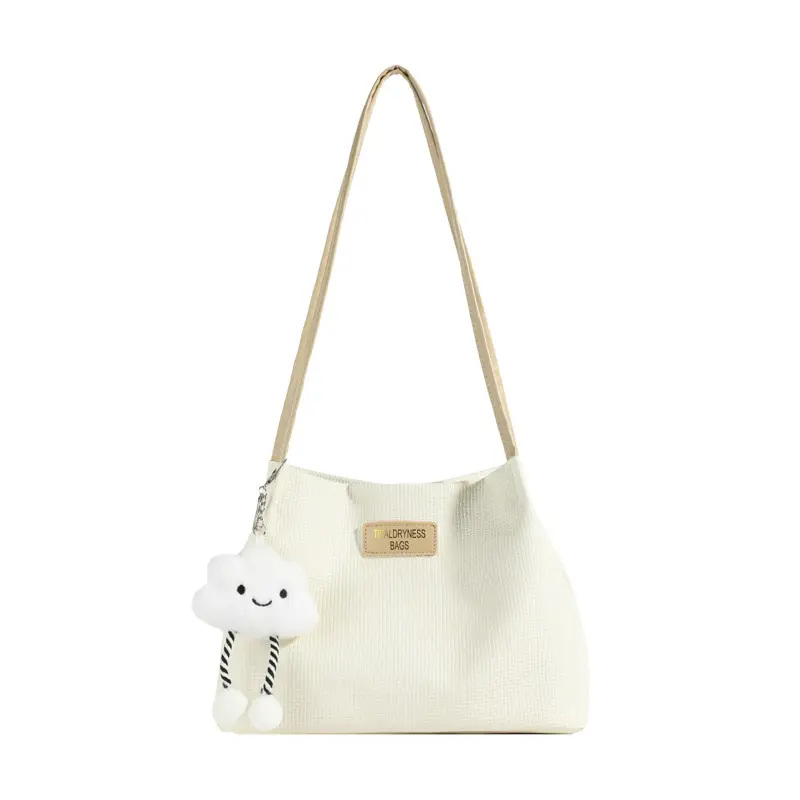 Women's Soft PU Shoulder Bag with Cloud Accent - Image 8
