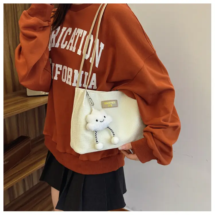 Women's Soft PU Shoulder Bag with Cloud Accent — feature 12