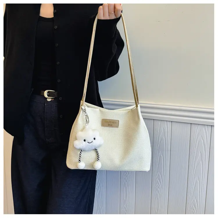 Women's Soft PU Shoulder Bag with Cloud Accent — feature 18