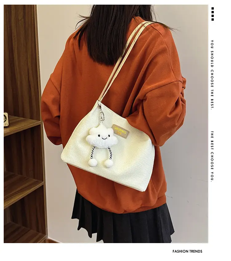 Women's Soft PU Shoulder Bag with Cloud Accent — feature 2