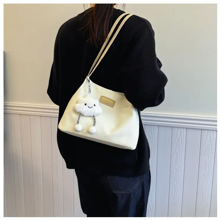 Women's Soft PU Shoulder Bag with Cloud Accent — feature 20