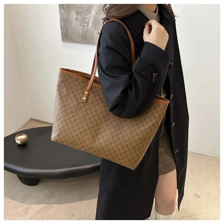 Vintage Brown Patterned Shoulder Bag for Women 2024 — feature 19