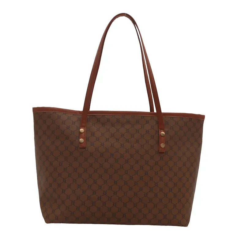 Vintage Brown Patterned Shoulder Bag for Women 2024 - Image 4