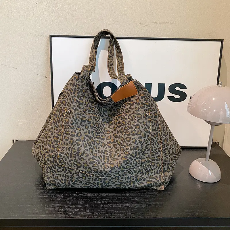 Retro Leopard Print Shoulder Bag 2024 Autumn - Image 4