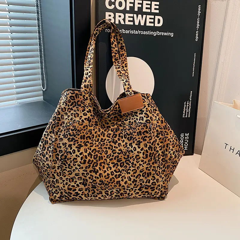 Retro Leopard Print Shoulder Bag 2024 Autumn - Image 5