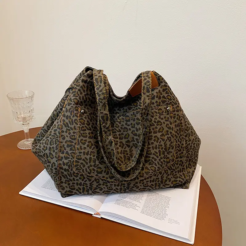 Retro Leopard Print Shoulder Bag 2024 Autumn - Image 6