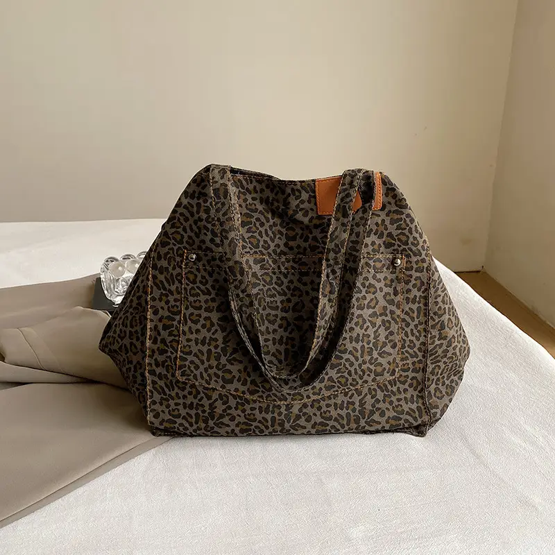 Retro Leopard Print Shoulder Bag 2024 Autumn - Image 2