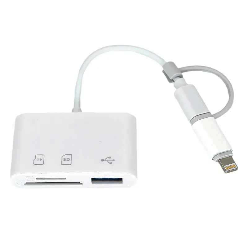 Apple Huawei Android OTG 3-in-1 Card Reader White