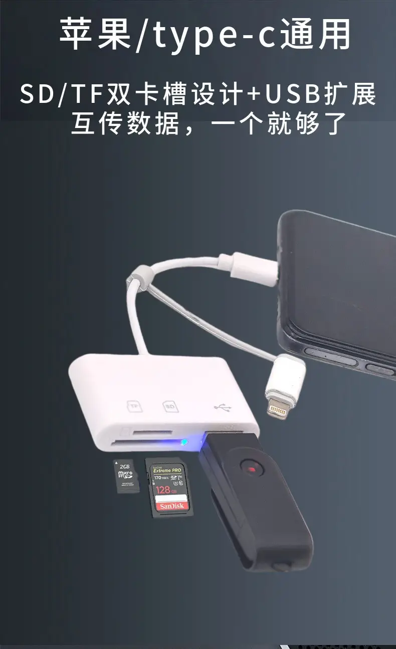 Apple Huawei Android OTG 3-in-1 Card Reader White — feature 3