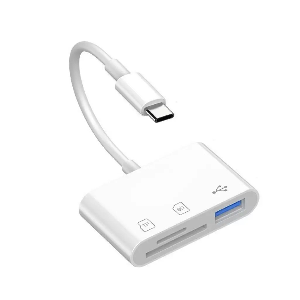Apple Huawei Android OTG 3-in-1 Card Reader White