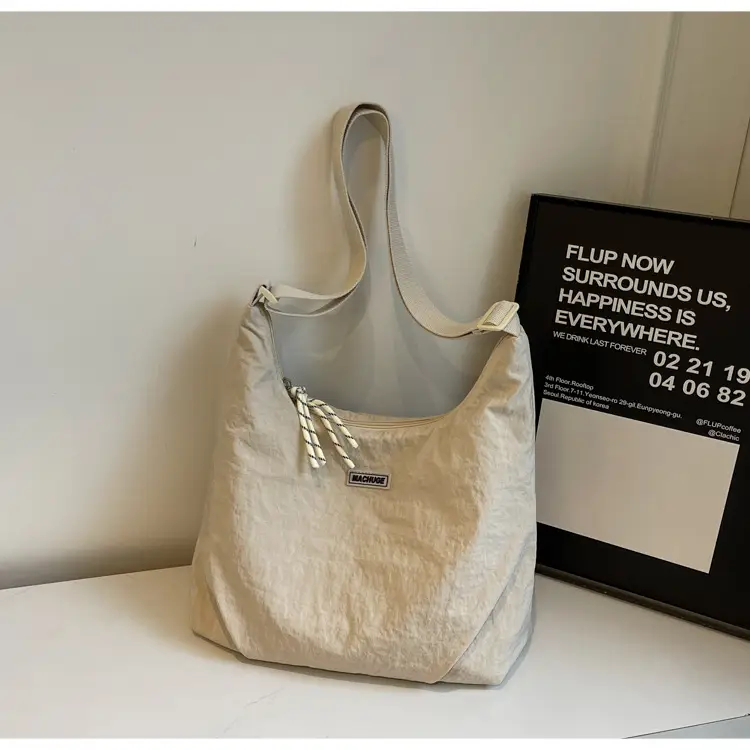 Women's Black Nylon Shoulder Tote Bag Water Repellent Large Capacity — feature 16