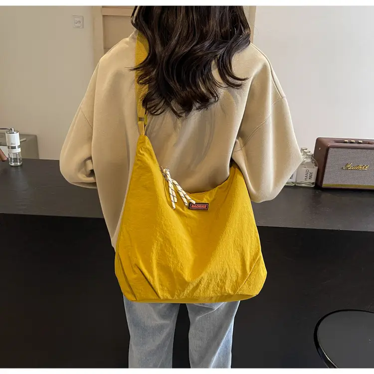 Women's Black Nylon Shoulder Tote Bag Water Repellent Large Capacity — feature 23