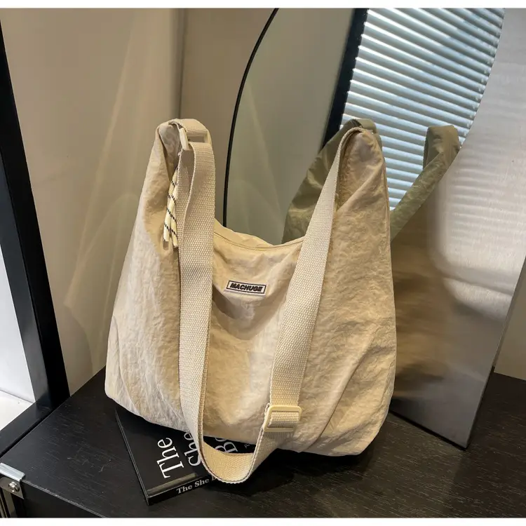 Women's Black Nylon Shoulder Tote Bag Water Repellent Large Capacity — feature 28