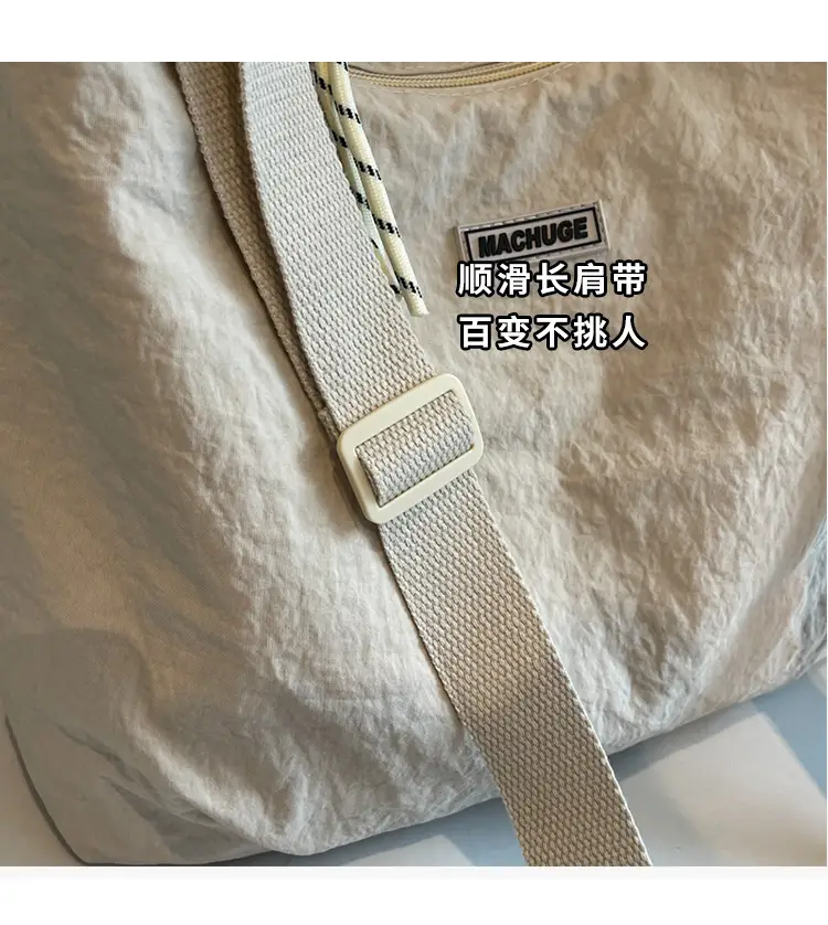 Women's Black Nylon Shoulder Tote Bag Water Repellent Large Capacity — feature 3