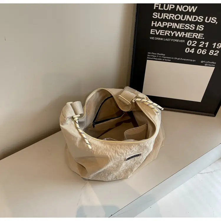 Women's Black Nylon Shoulder Tote Bag Water Repellent Large Capacity — feature 45