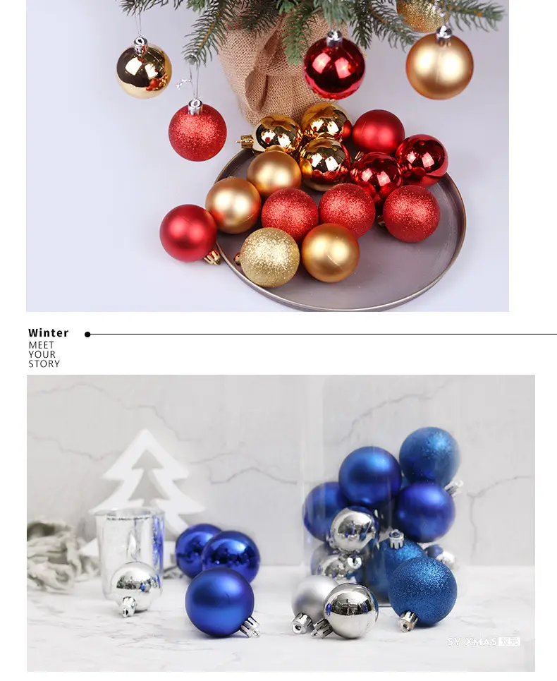 Blue Metallic Christmas Balls 3/4/6/824 Plated — feature 7