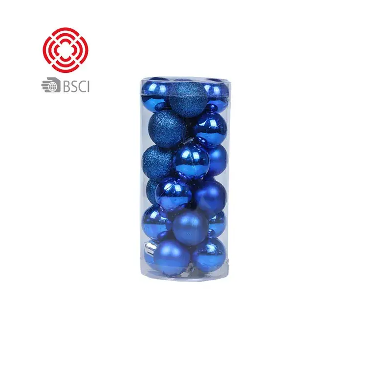 Blue Metallic Christmas Balls 3/4/6/824 Plated