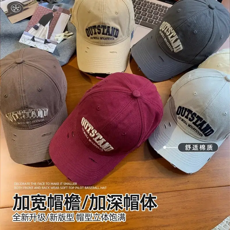 Men Black Retro Baseball Cap Wide Brim 2024 - Image 10