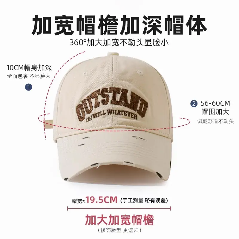 Men Black Retro Baseball Cap Wide Brim 2024 - Image 11