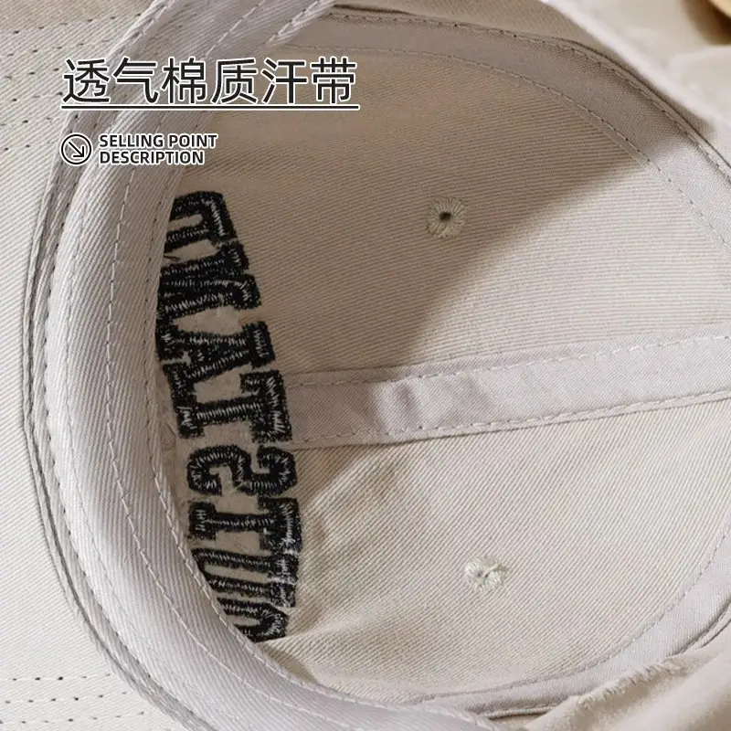 Men Black Retro Baseball Cap Wide Brim 2024 - Image 12