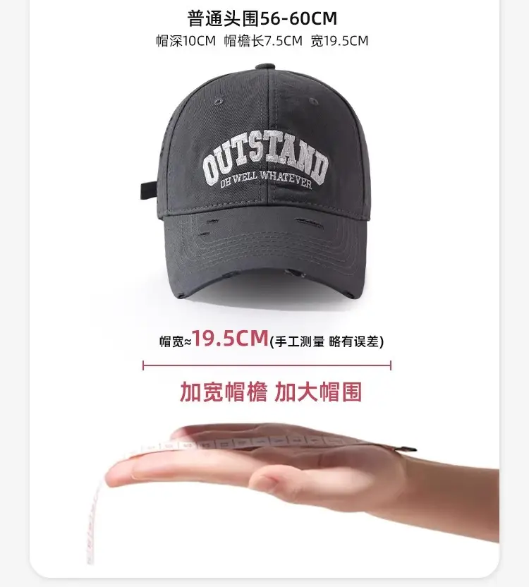 Men Black Retro Baseball Cap Wide Brim 2024 — feature 5