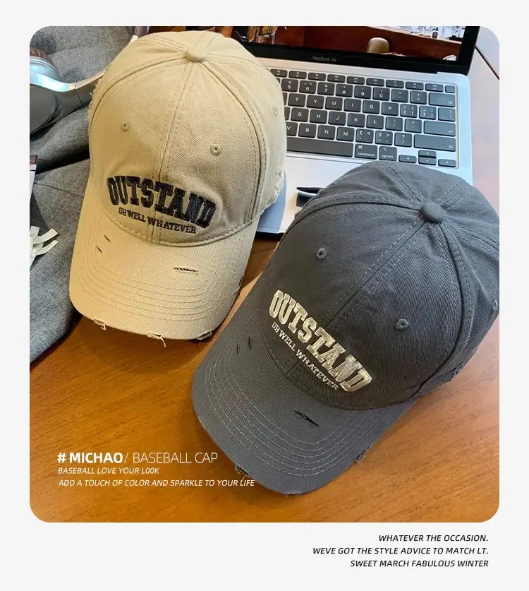 Men Black Retro Baseball Cap Wide Brim 2024 — feature 8