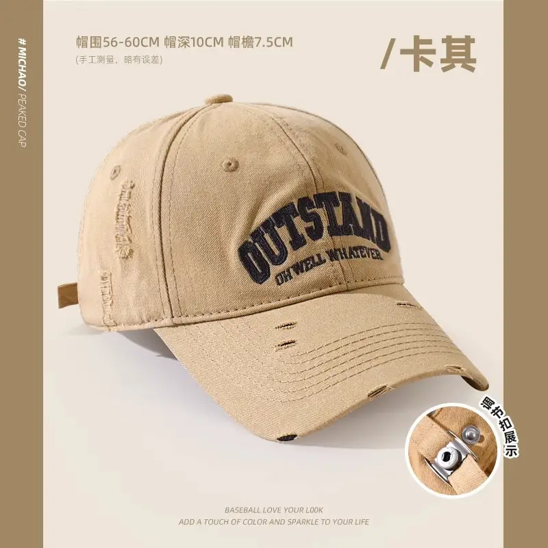 Men Black Retro Baseball Cap Wide Brim 2024 - Image 3