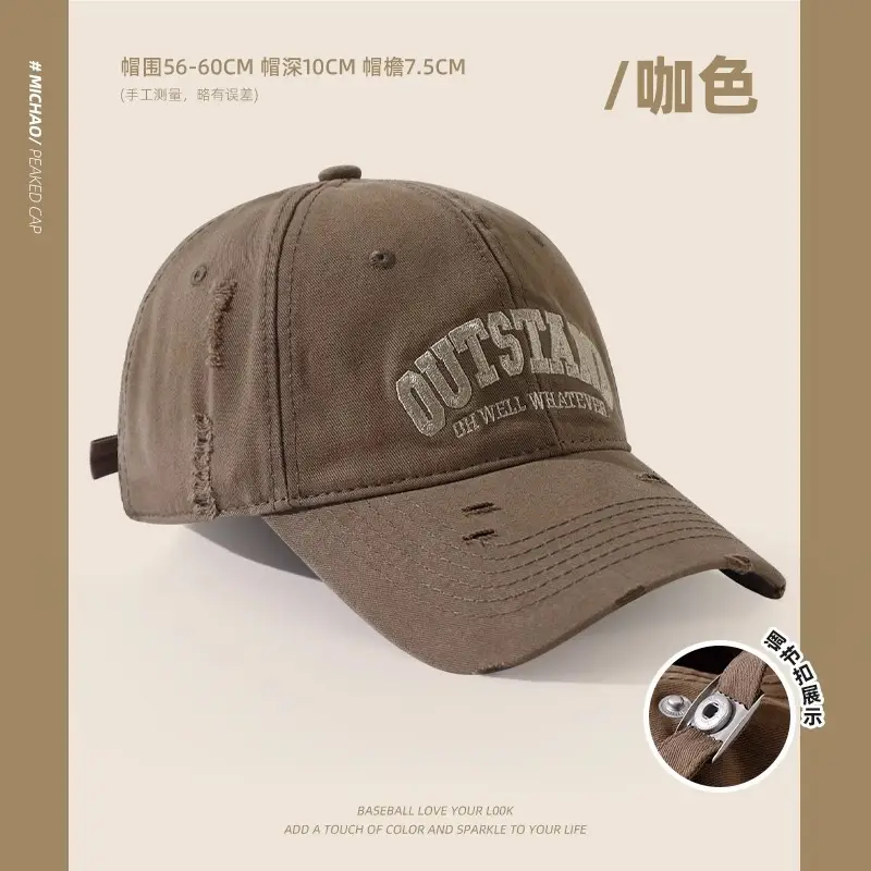 Men Black Retro Baseball Cap Wide Brim 2024 - Image 5