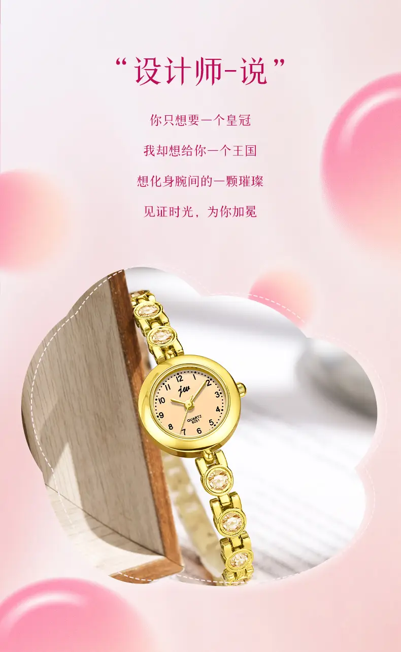 Women's Elegant Crystal Bracelet Watch with Quartz Movement — feature 2