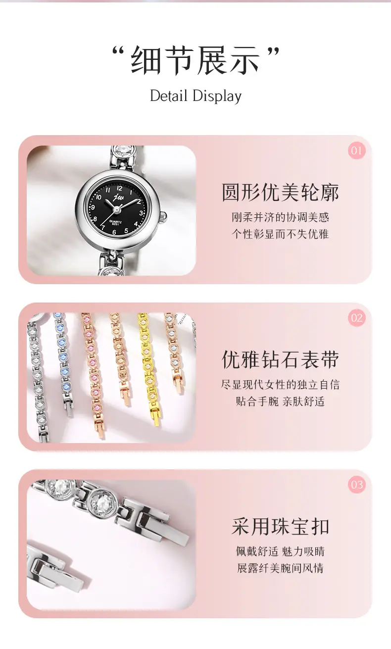 Women's Elegant Crystal Bracelet Watch with Quartz Movement — feature 9
