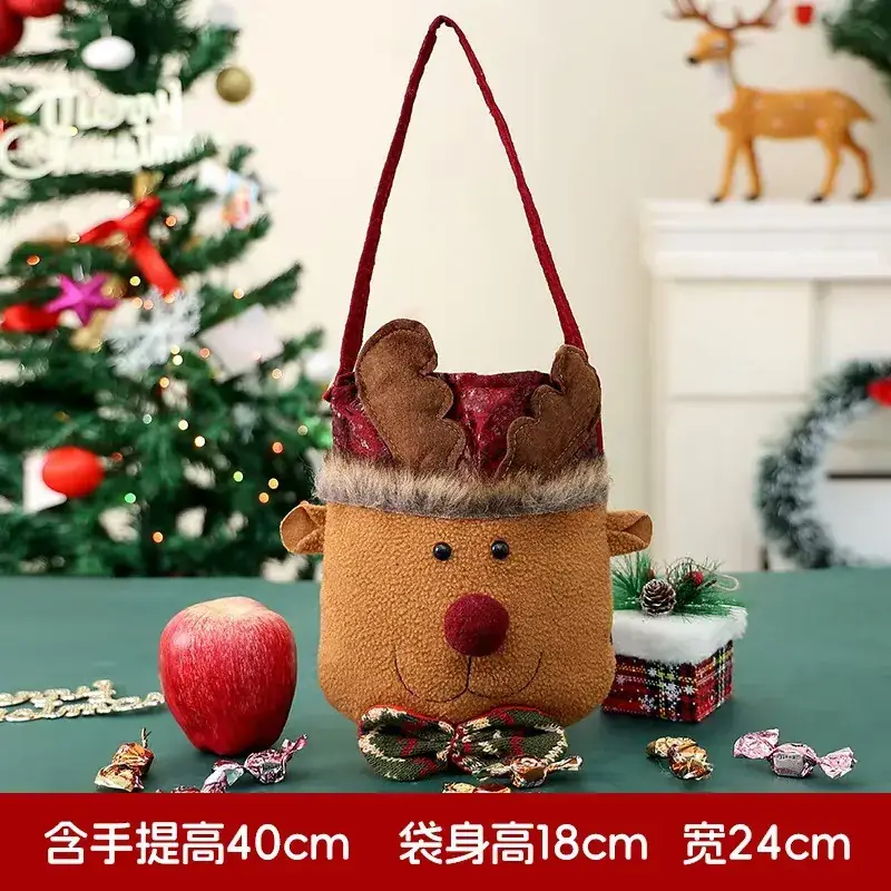 Christmas Apple Gift Bag with Moose Design - Image 15