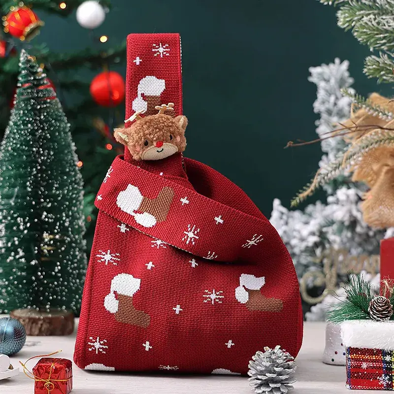 Christmas Apple Gift Bag with Moose Design - Image 19