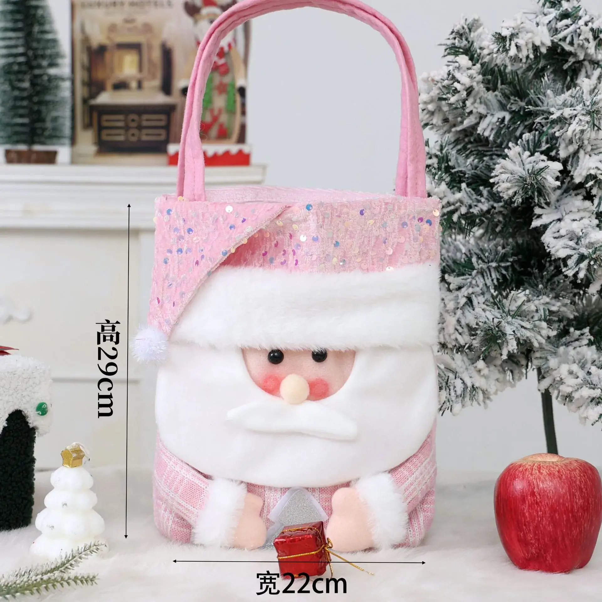 Christmas Apple Gift Bag with Moose Design - Image 4
