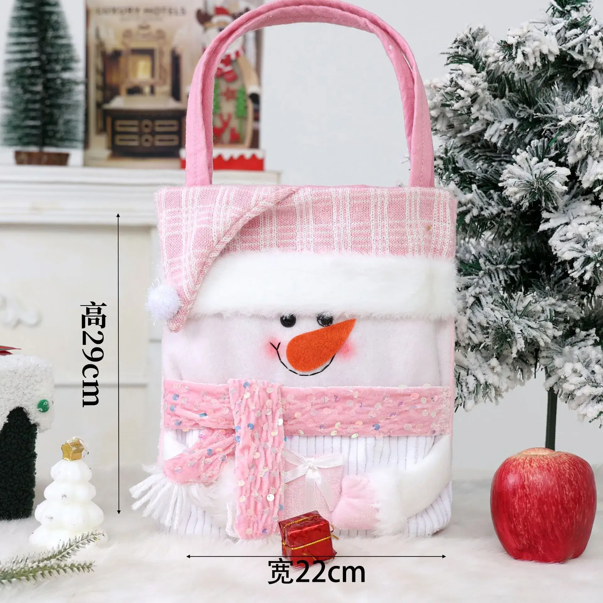 Christmas Apple Gift Bag with Moose Design - Image 5