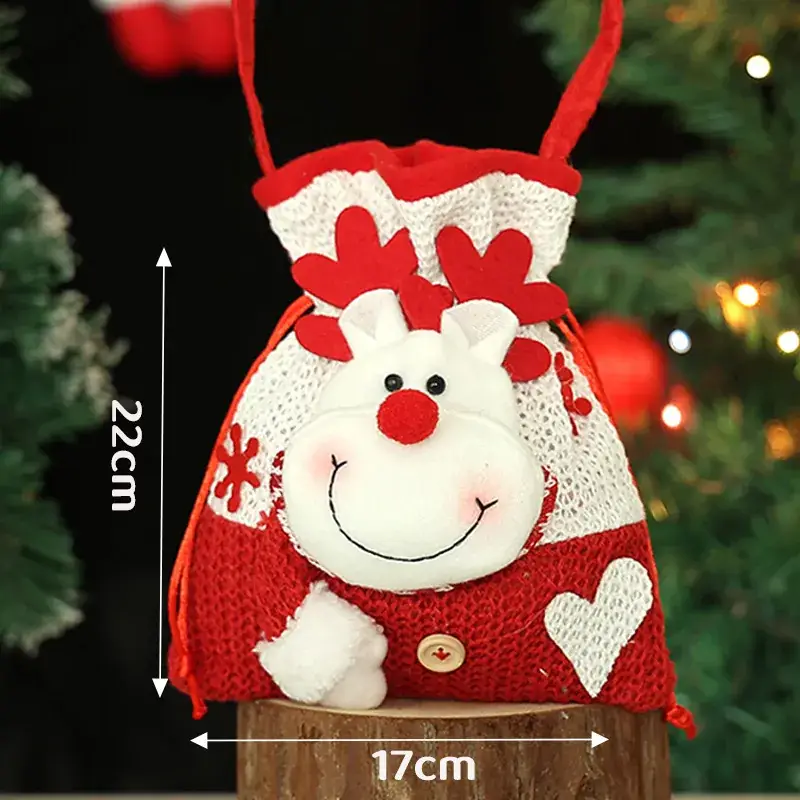 Christmas Apple Gift Bag with Moose Design - Image 54